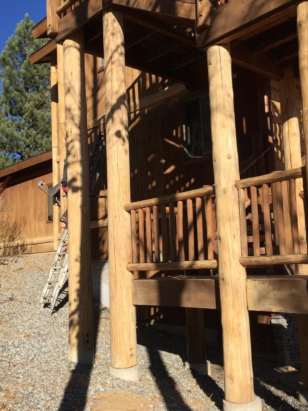 Two-story house exterior, warm gloss finish, Highland Coat Painting — photo 3 of 4